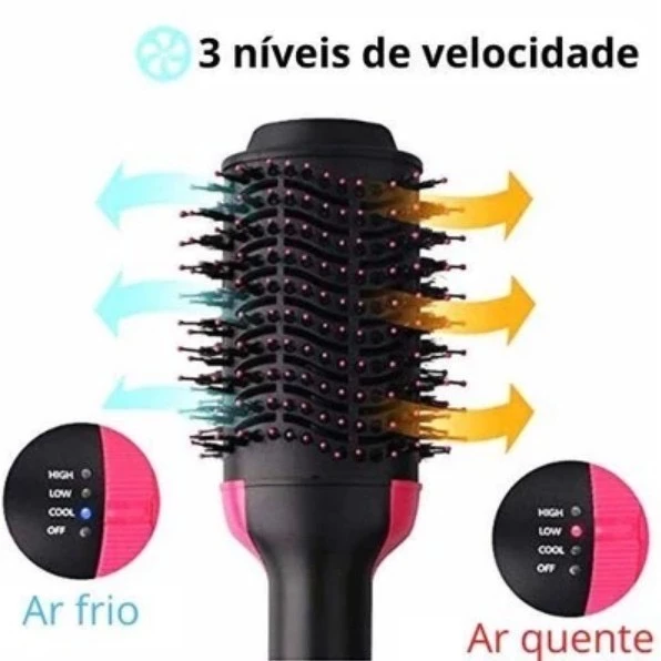 Escova Secadora 3 Em 1 Original Com Nota Fiscal Escova Alisa E Seca - Imagem 4
