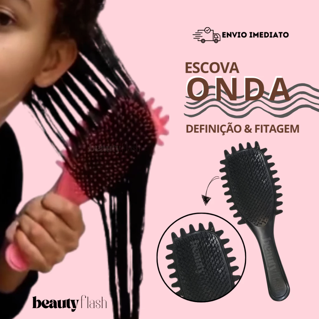 Escova Onda Finalizadora Beauty Flash Definição de Cachos e Finalização para Cabelo Cacheado Crespo - Imagem 4