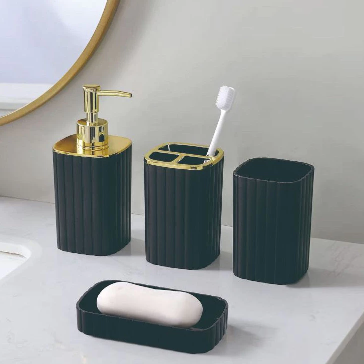 Conjunto de banheiro de luxo, suporte para sabonete líquido, suporte para escova de dentes - Imagem 6