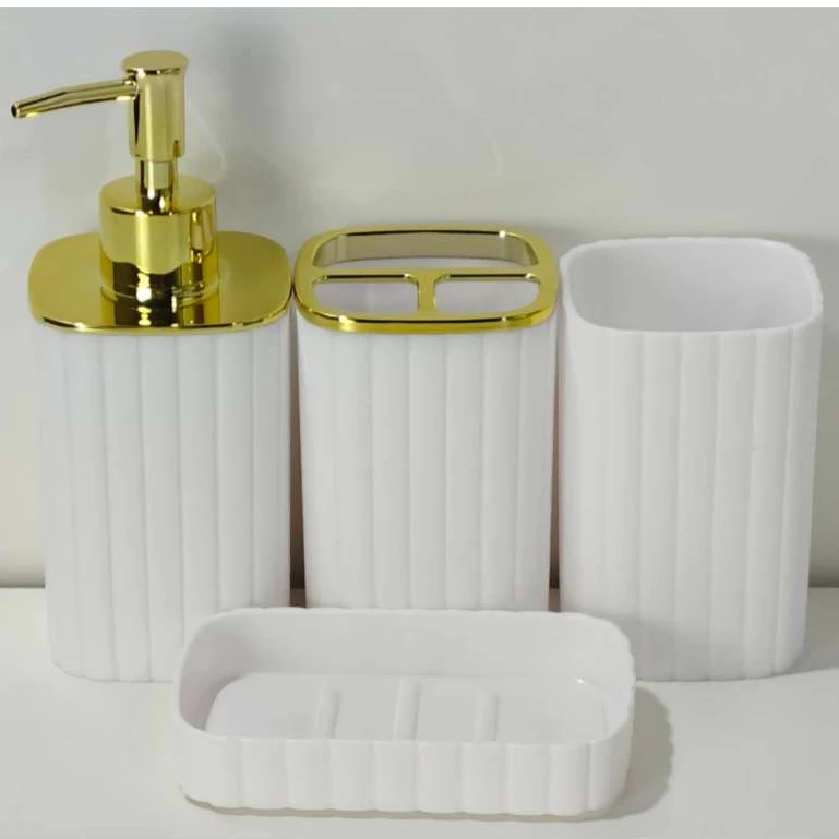 Conjunto de banheiro de luxo, suporte para sabonete líquido, suporte para escova de dentes - Imagem 3