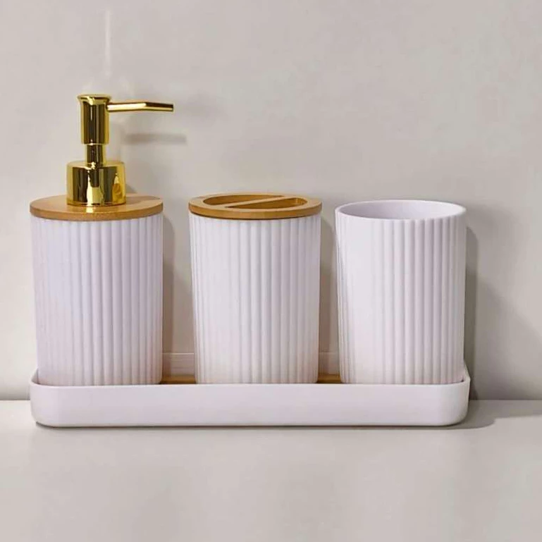 Conjunto de banheiro de luxo, suporte para sabonete líquido, suporte para escova de dentes - Imagem 2