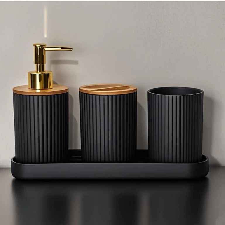 Conjunto de banheiro de luxo, suporte para sabonete líquido, suporte para escova de dentes - Imagem 4