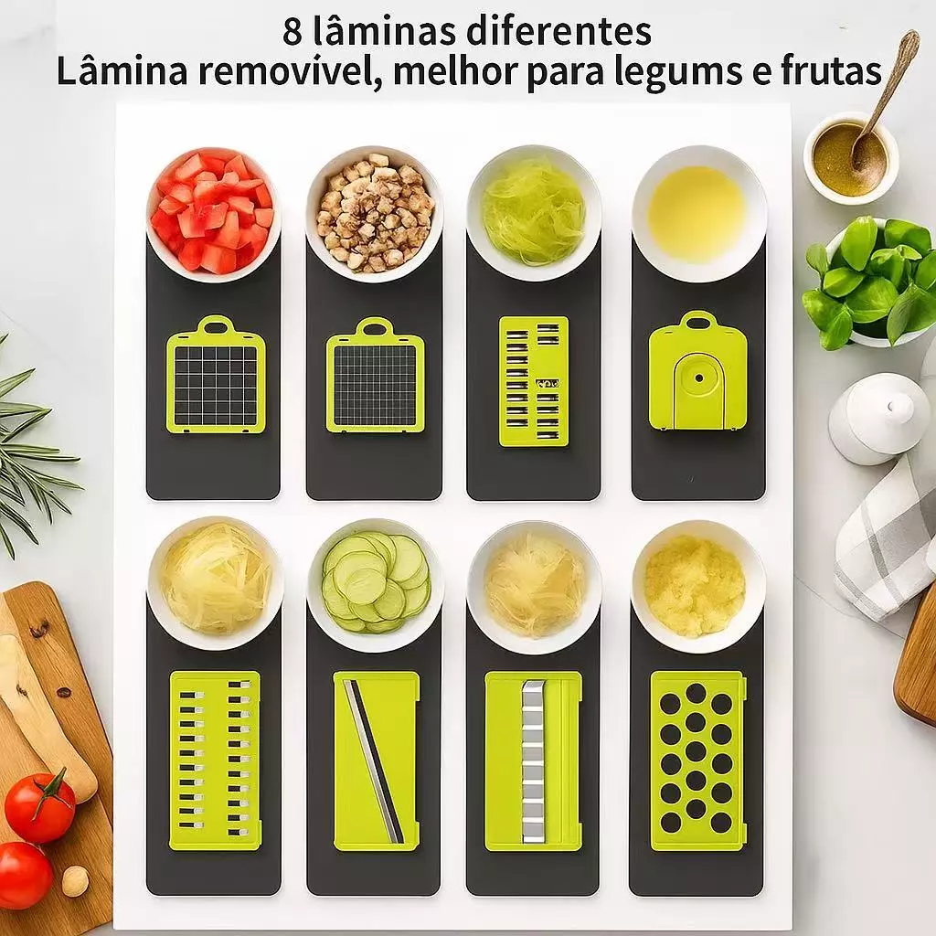 Fatiador Ralador 16 em 1 Profissional de Cozinha em Aço Inoxidável Multifuncional para Legumes Frutas e Verduras - Imagem 4