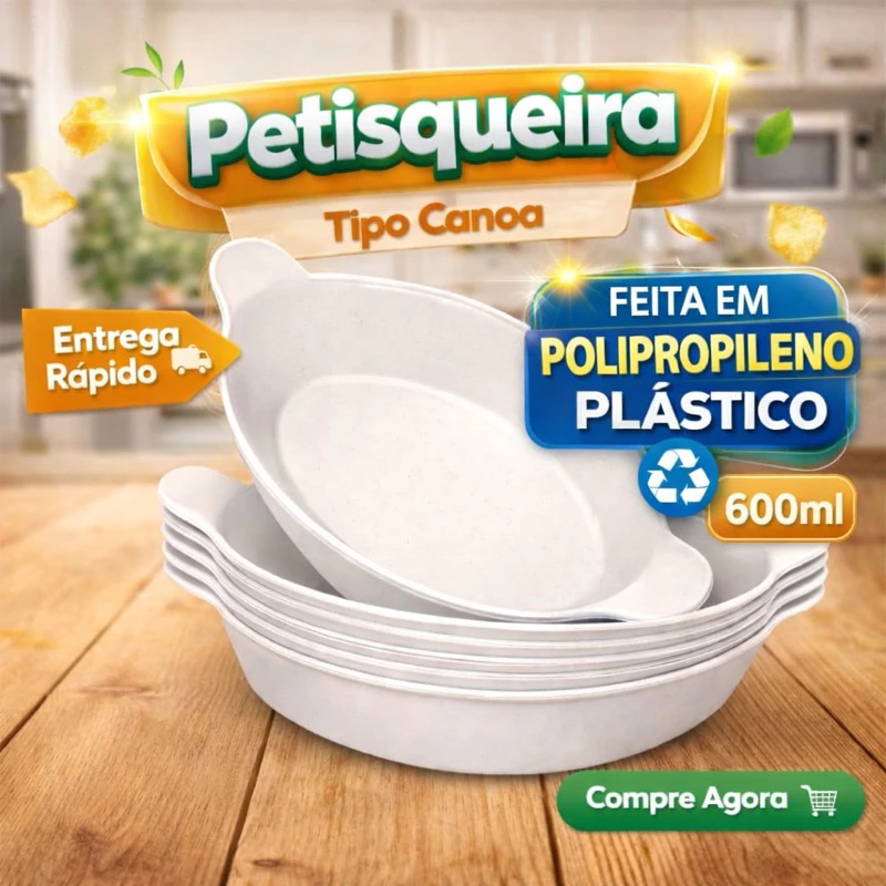 Kit De 3 á 10 petisqueira barquinha canoa petiscos churrasco festa frios para servir amendoim caldo branca - Imagem 4