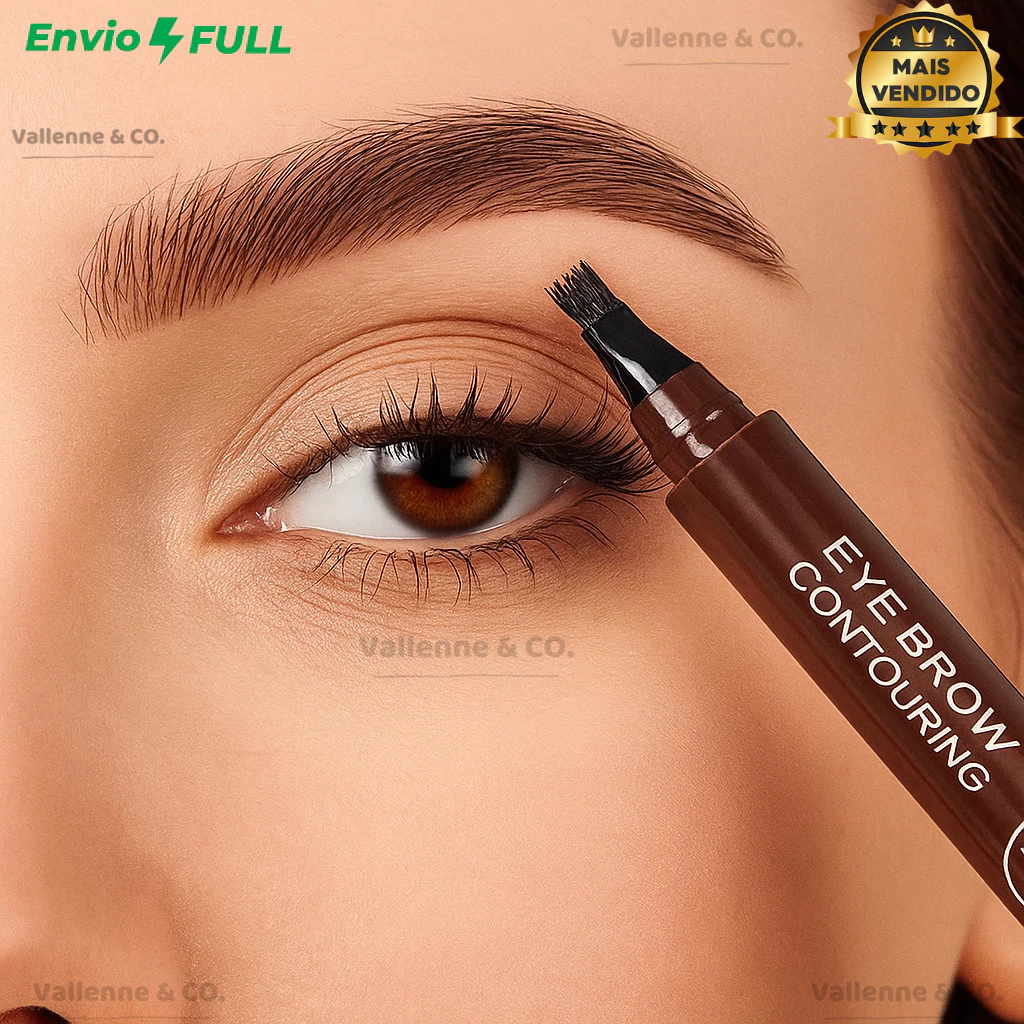 Caneta de Sobrancelha Fio a Fio 4 Pontas Microblading À Prova D'Água Preenche Falhas Natural - Imagem 2