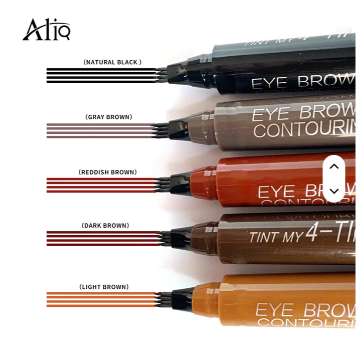 Caneta de Sobrancelha Fio a Fio 4 Pontas Microblading À Prova D'Água Preenche Falhas Natural - Imagem 4