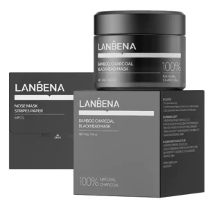 LANBENA Carvão Planta Cravo Nariz Tiras Máscara Limpeza Profunda Poros Anti-Acne Controle Óleo Facial Cuidados Com A Pel