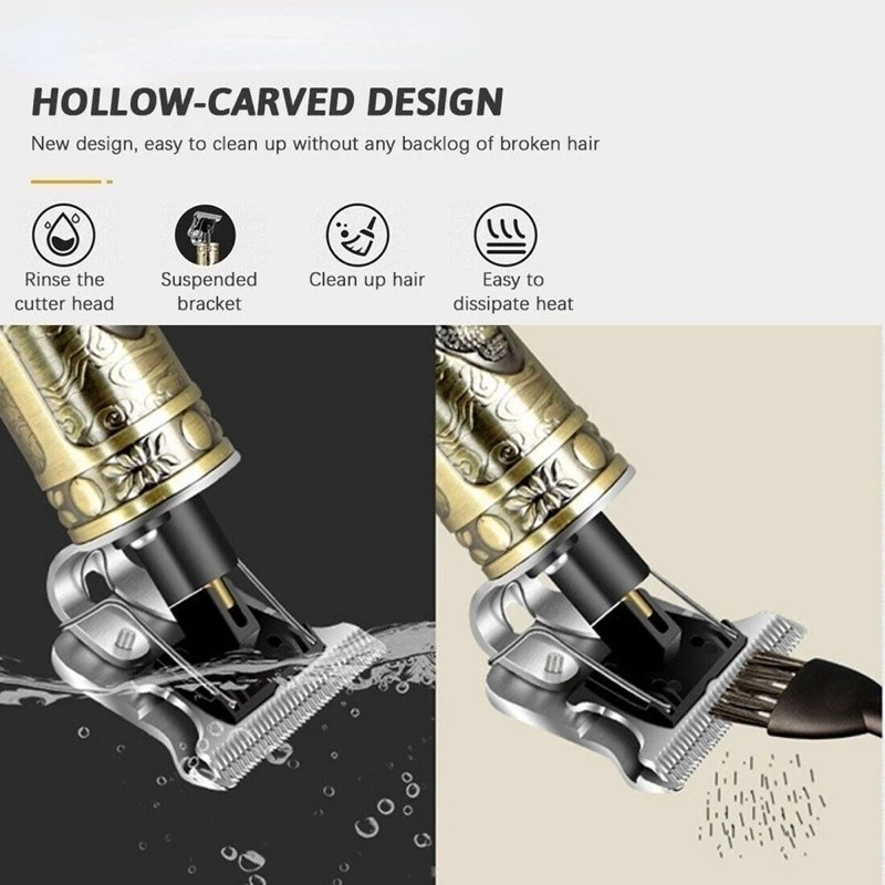 Máquina de Cortar Cabelo Dragão Aparador de Barba Masculino Sem Fio USB - Imagem 3