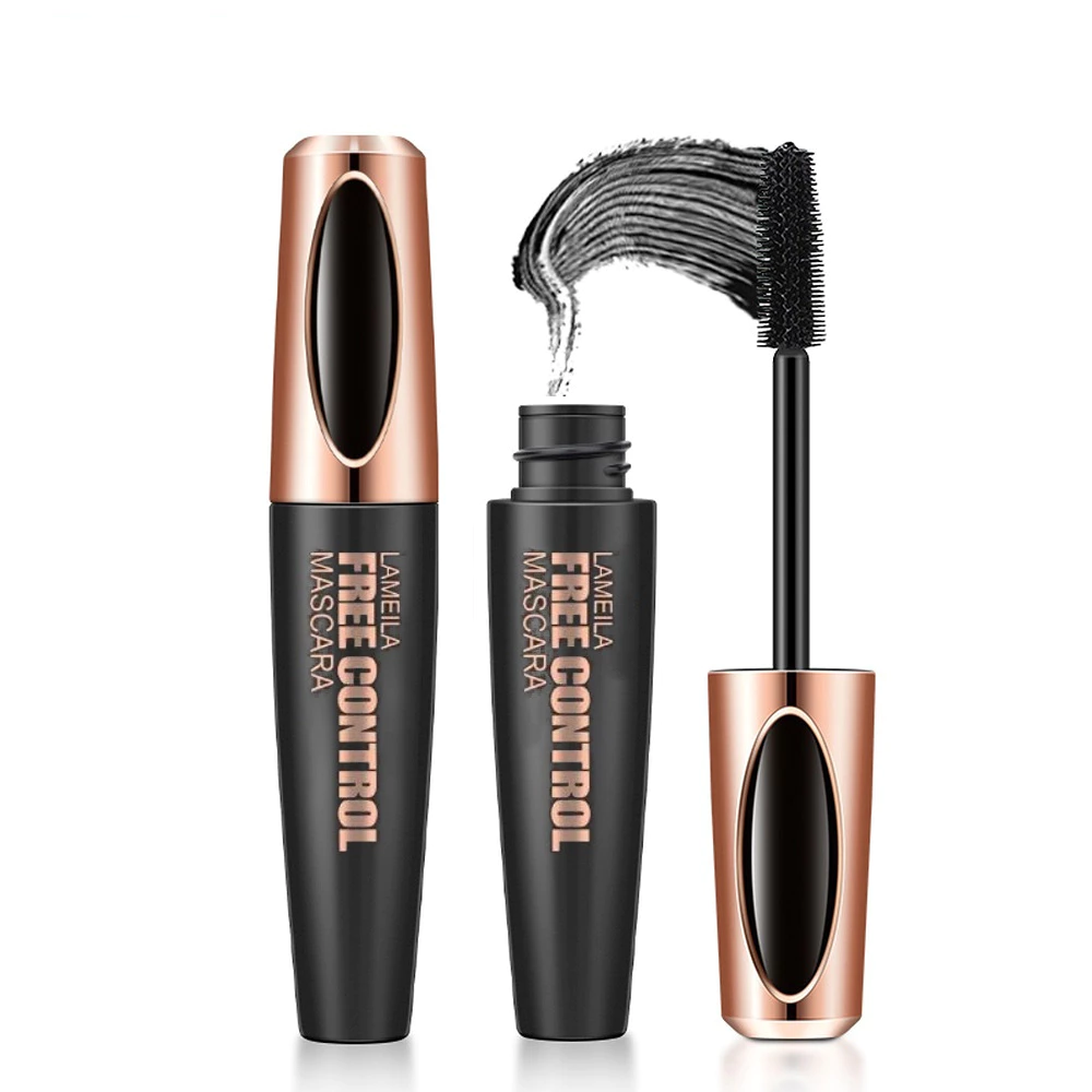 Rímel De Fibra De Seda 4D À Prova D'água De Longa Duração Preto Volume E Comprimento Natural